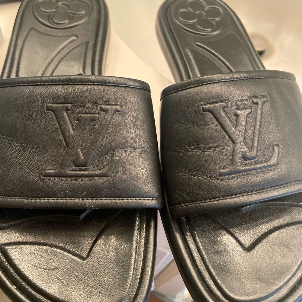 Louis Vuitton Leather Slides